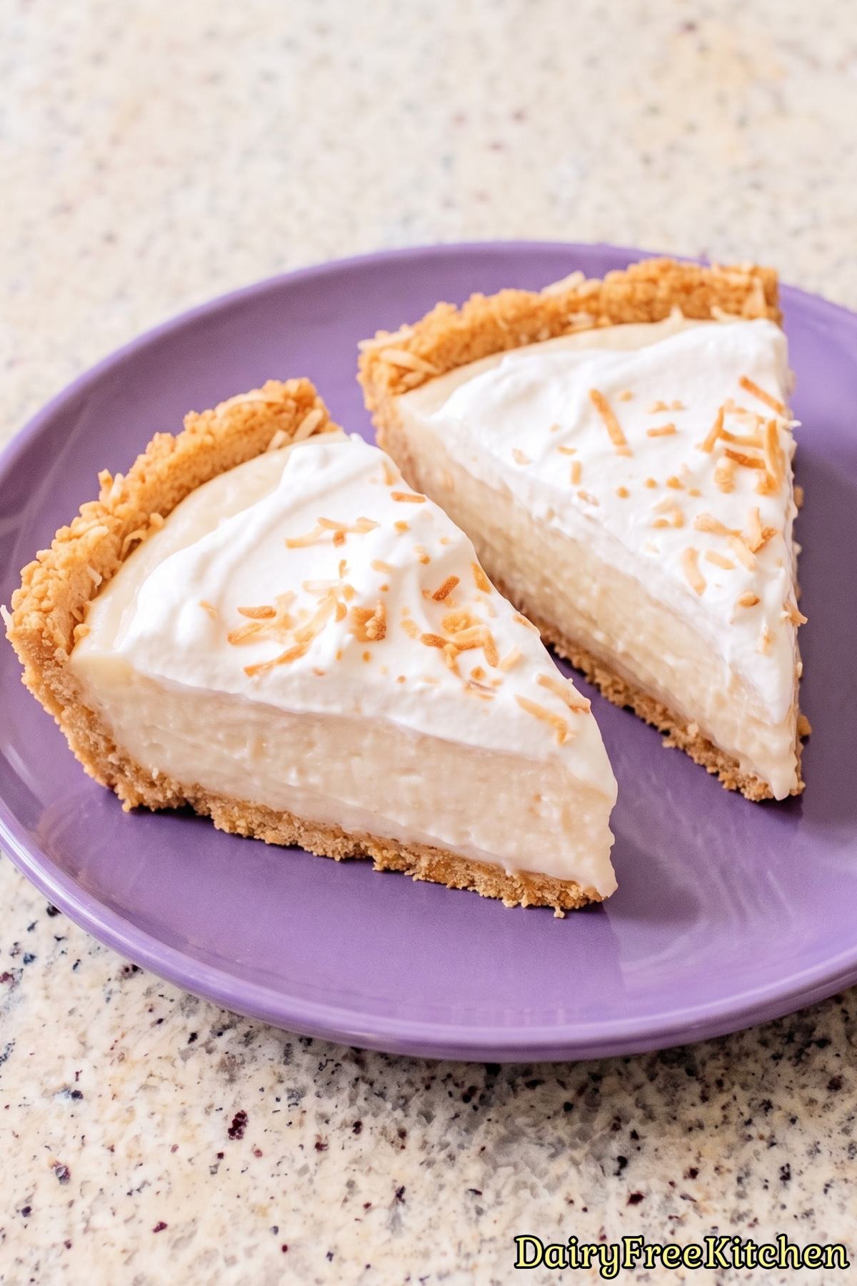 Creamy dairy free toasted coconut pie