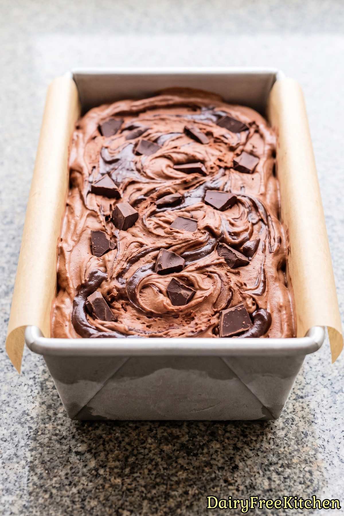 Chilled dairy free triple chocolate ice cream