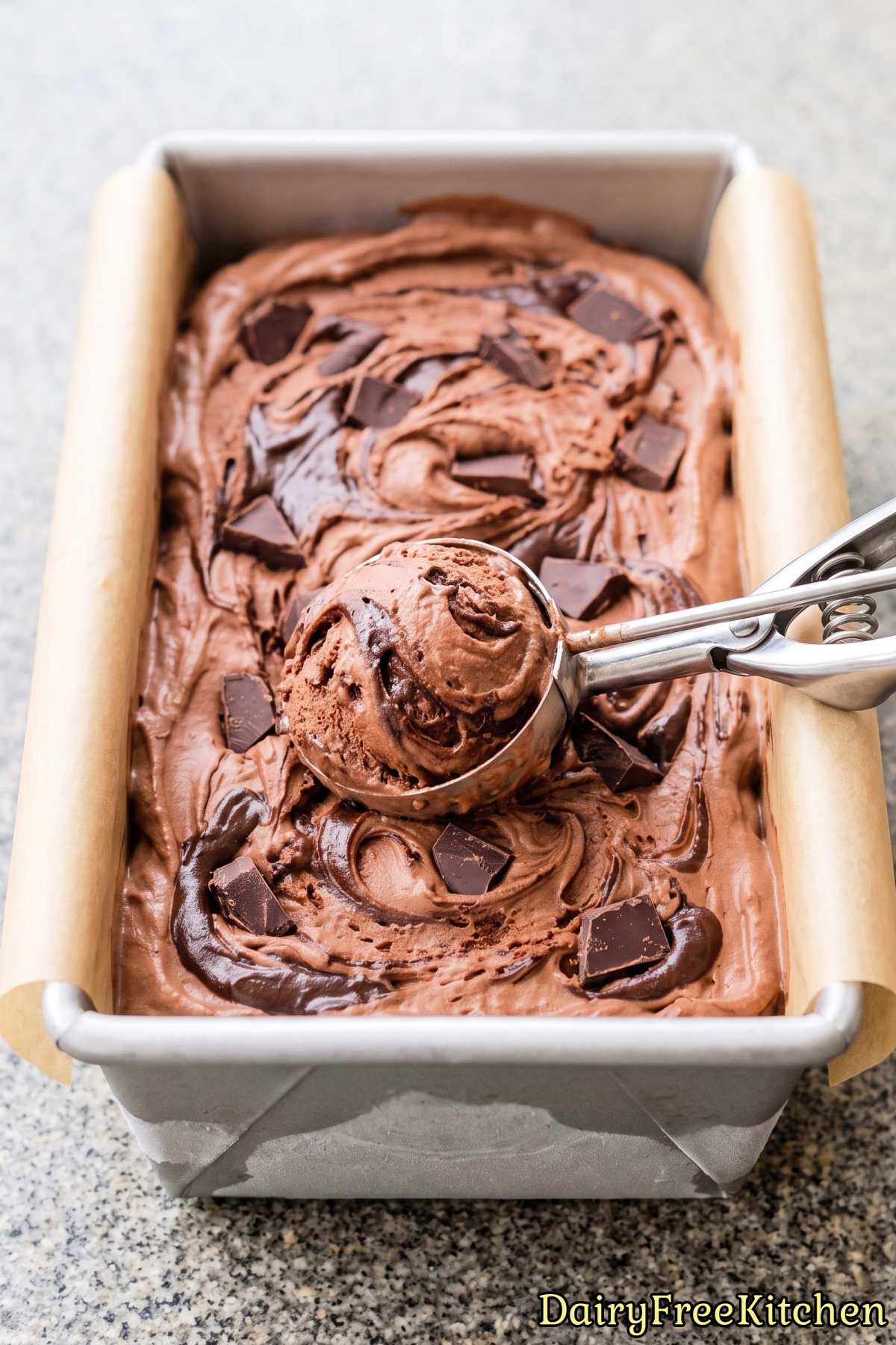 Sweet dairy free triple chocolate ice cream