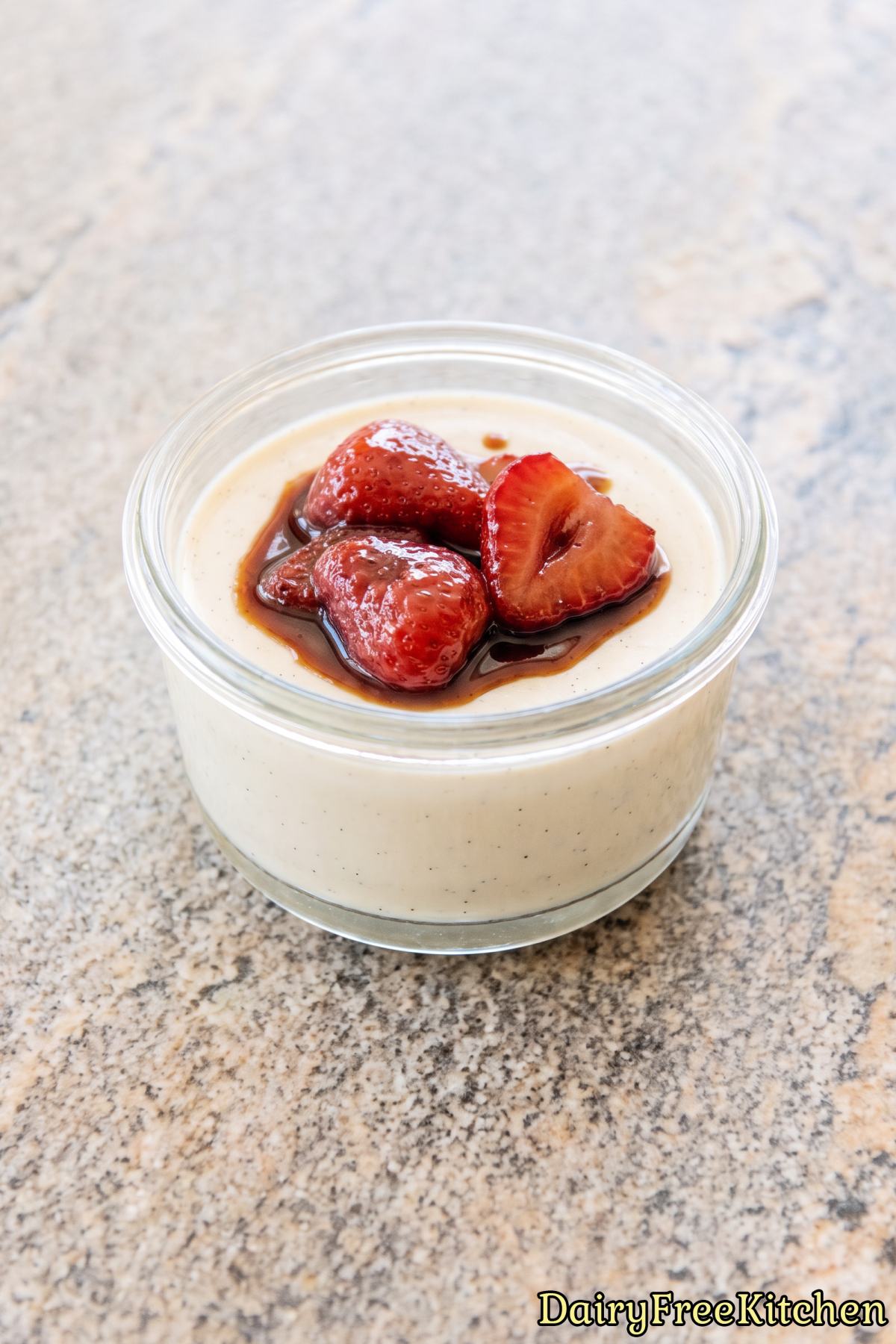 Fresh dairy free vanilla panna cotta cup