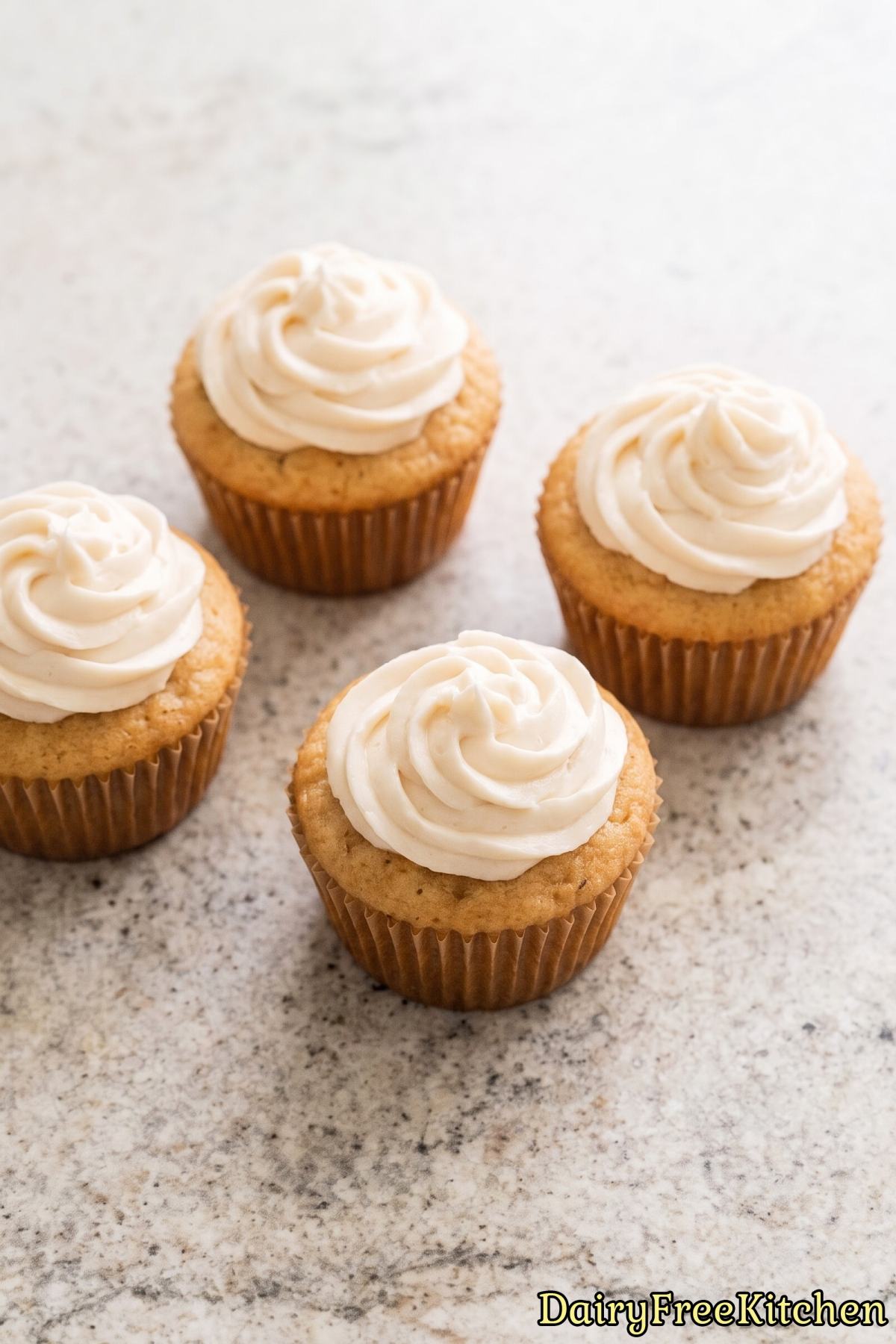 Fresh dairy free vanilla buttercream cupcakes