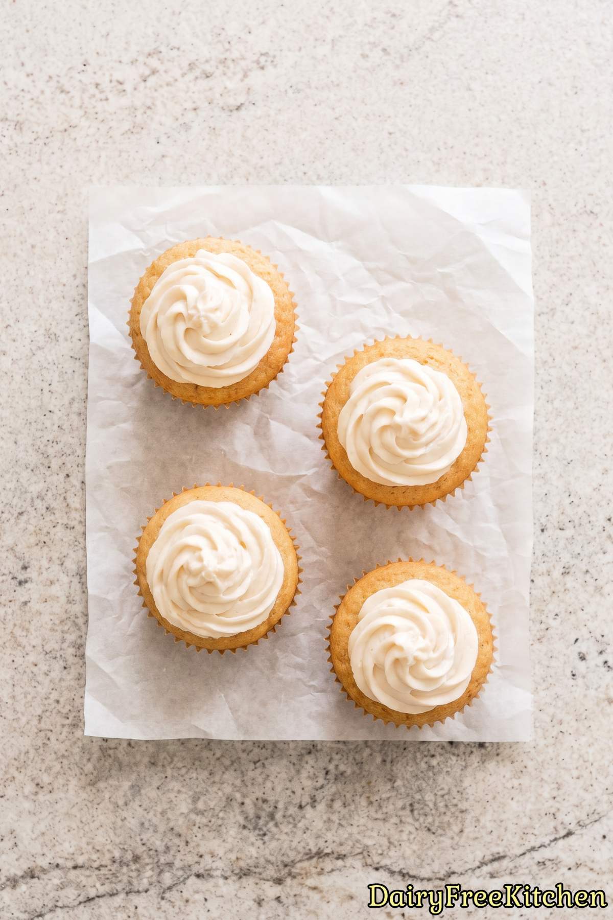 Dairy free vanilla buttercream cupcakes