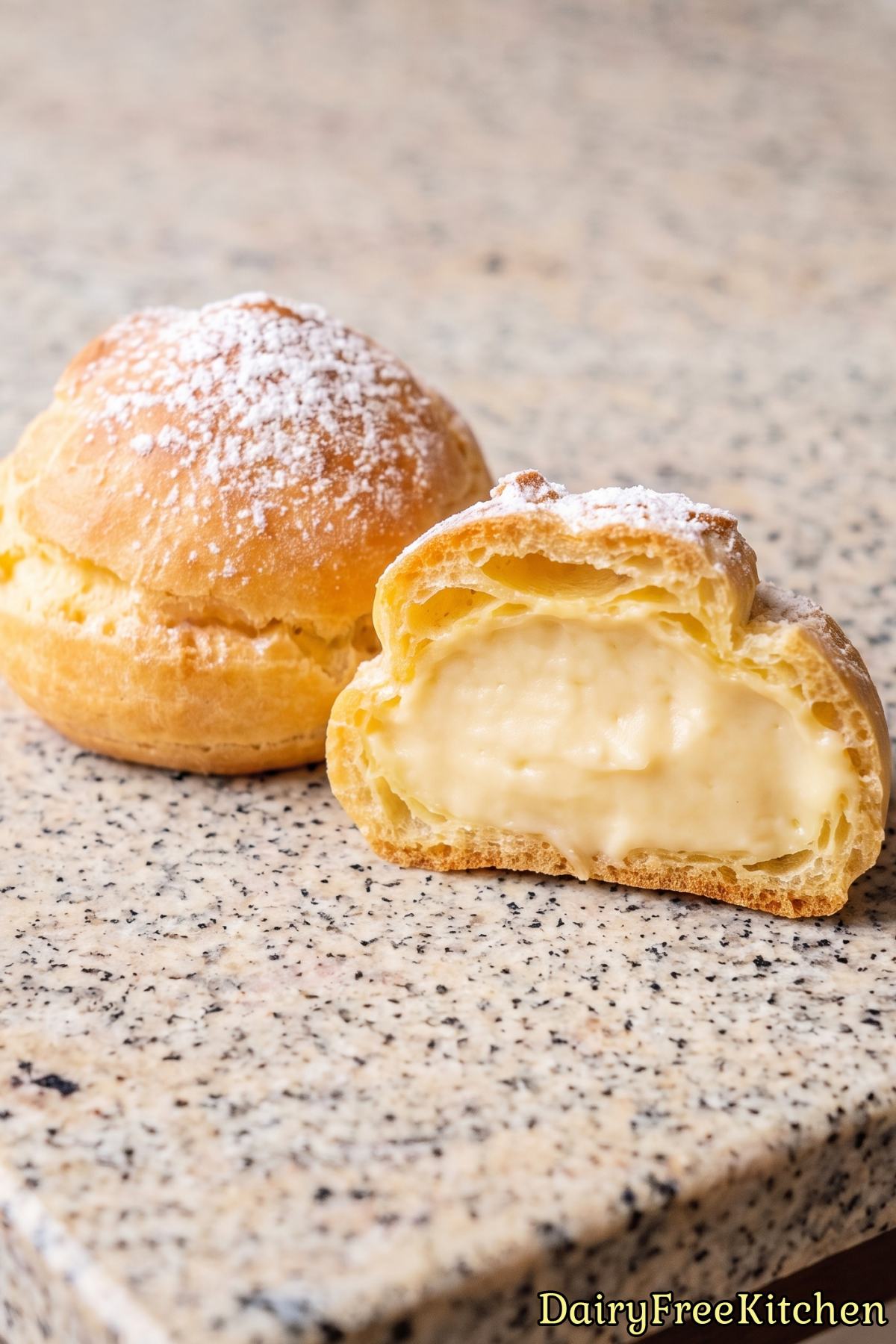 Delicious dairy free vanilla cream puff