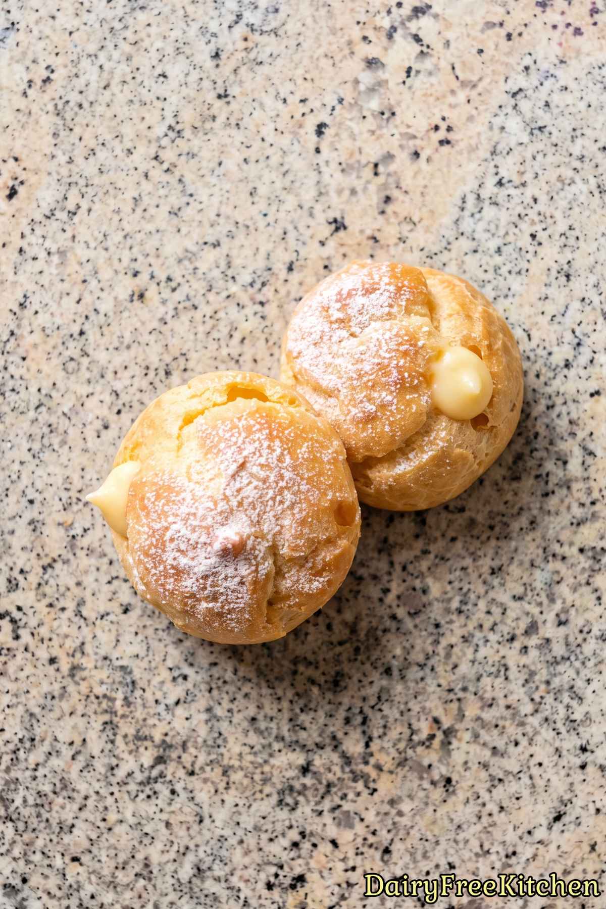 Golden crispy dairy free cream puffs