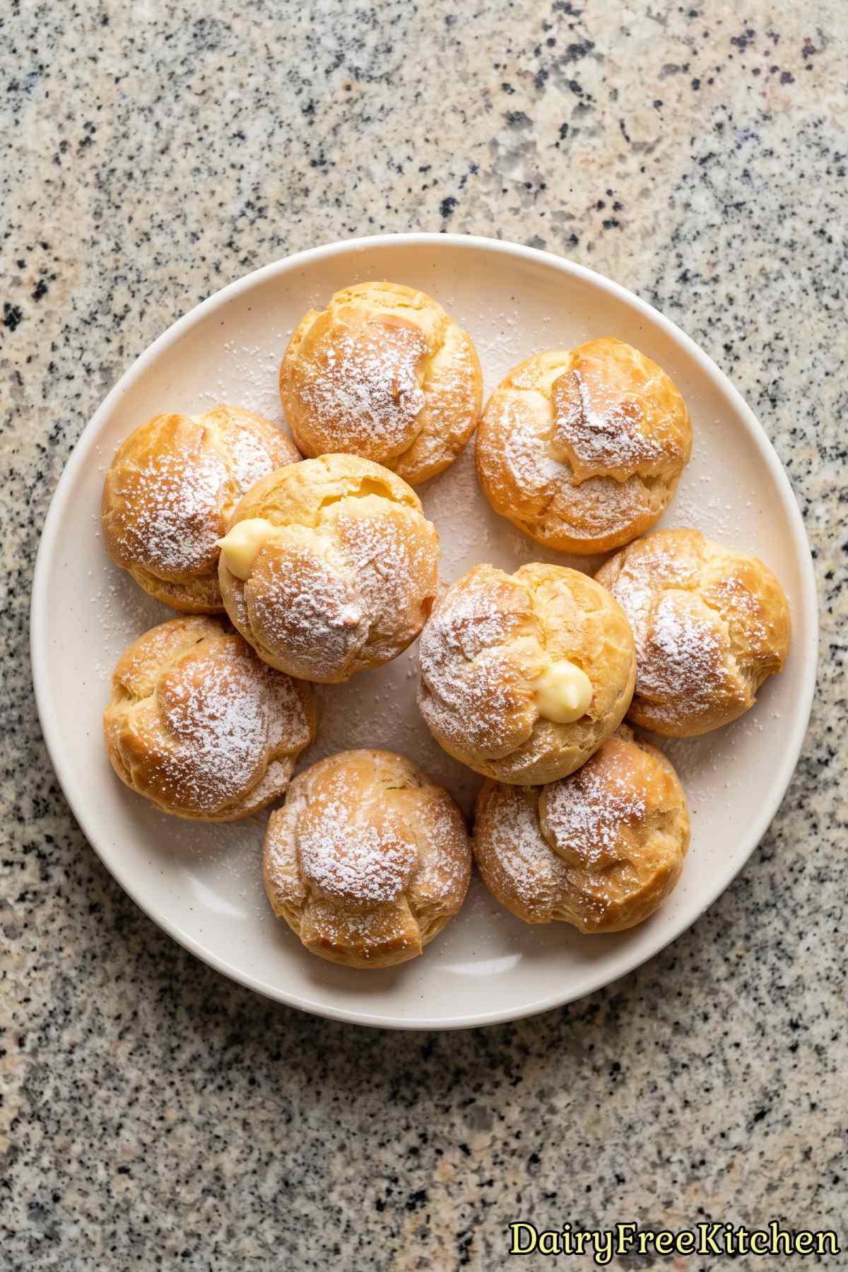 Homemade dairy free vanilla cream puff