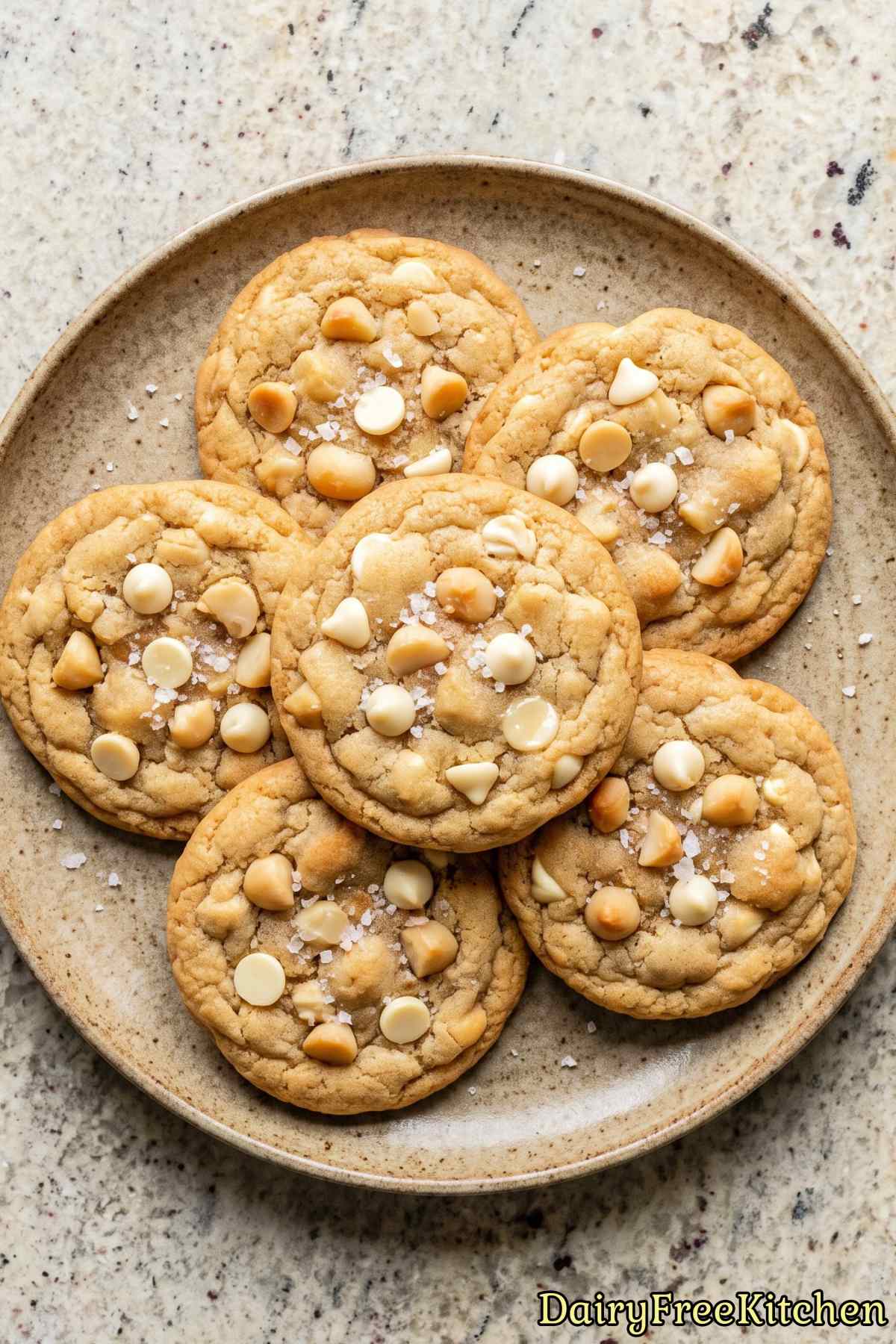 Dairy free white chocolate macadamia cookies