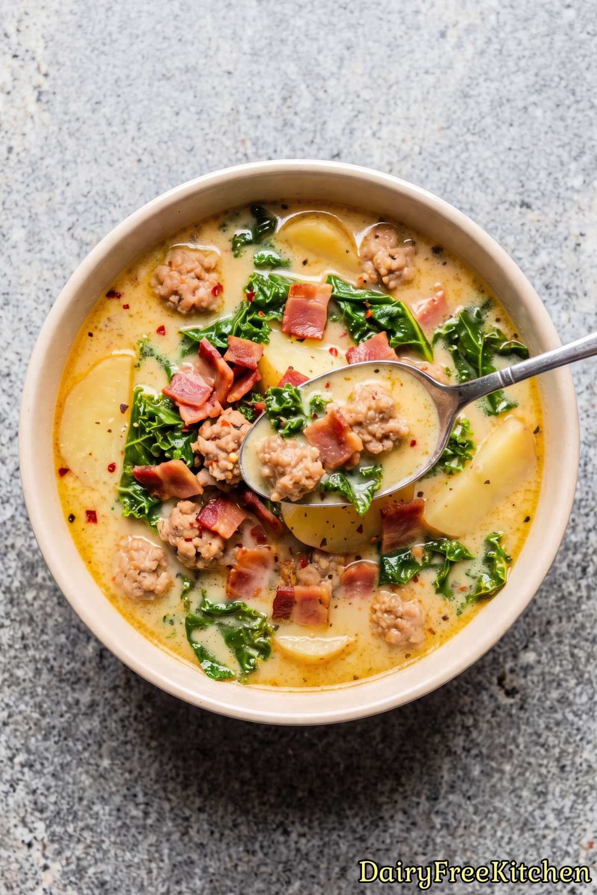 Savory sausage and potato zuppa toscana