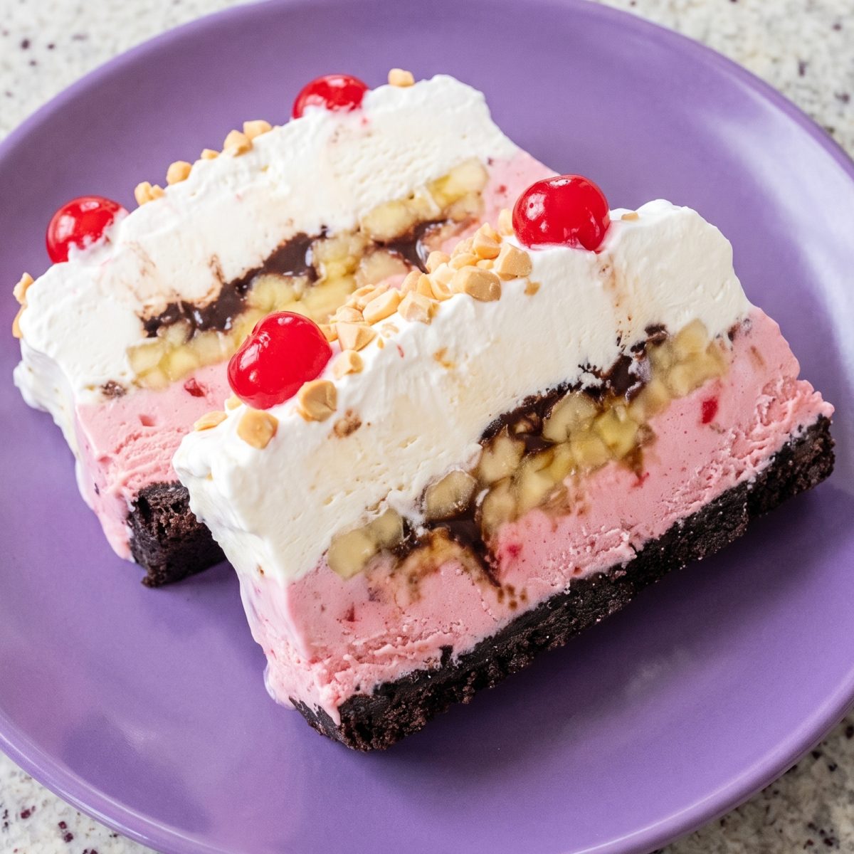 Dairy Free Banana Split Ice Cream Cake