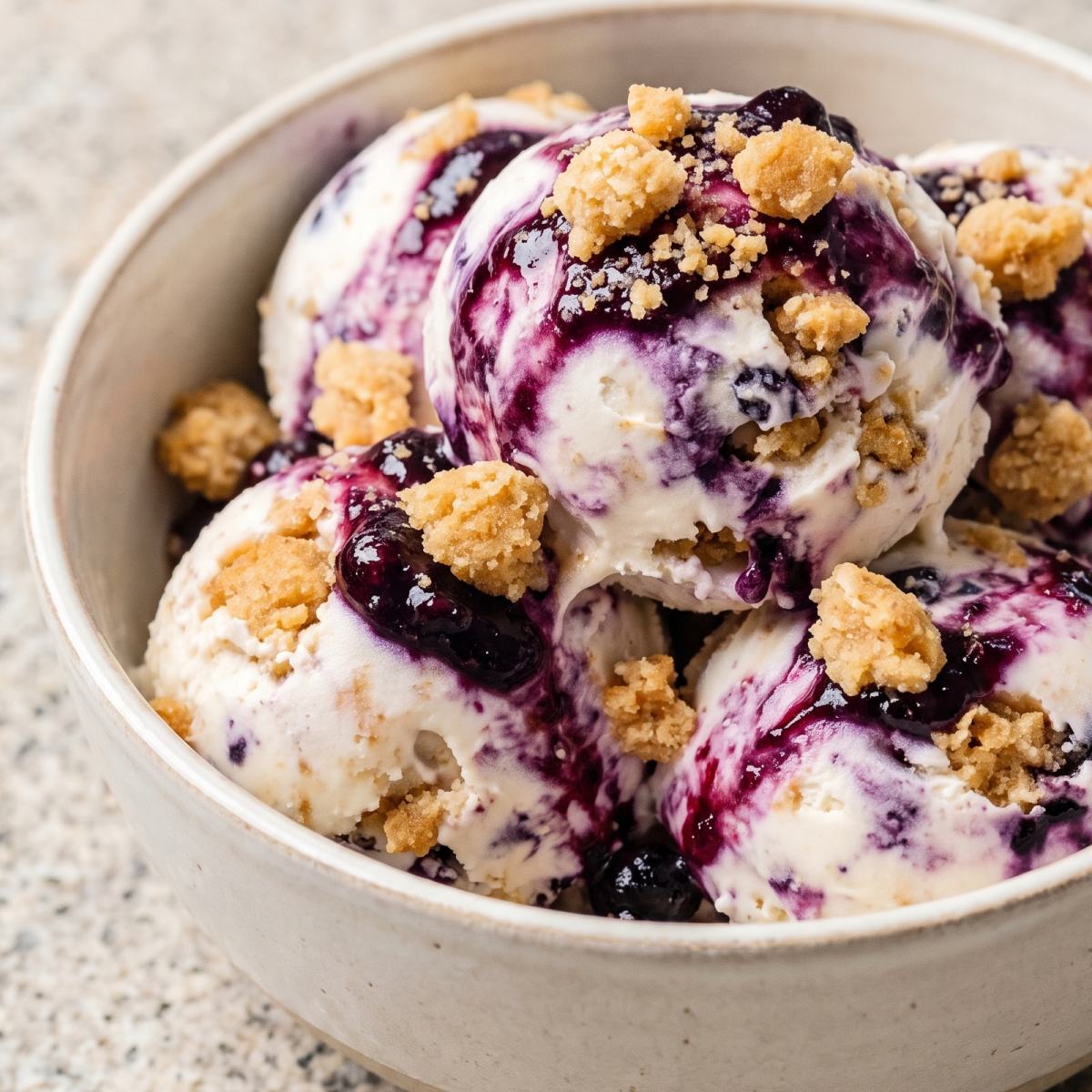 Dairy Free Blueberry Muffin Crumble Ice Cream