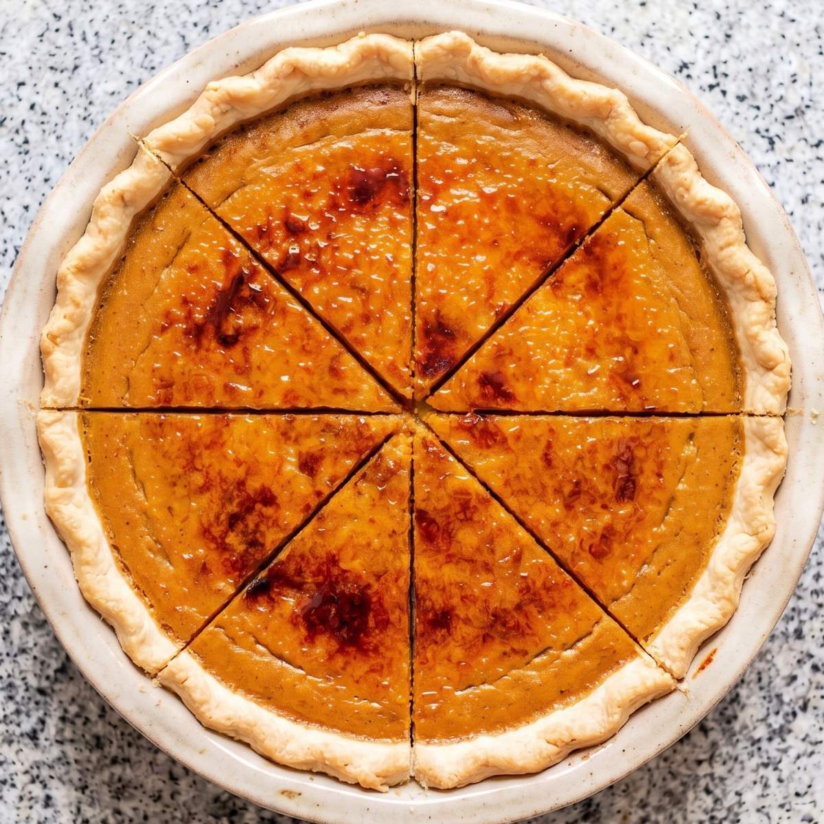 Dairy Free Bruleed Pumpkin Pie