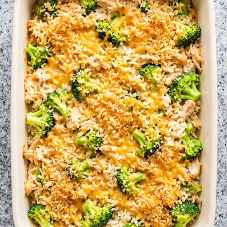 Dairy Free Cheesy Chicken Broccoli Rice Casserole