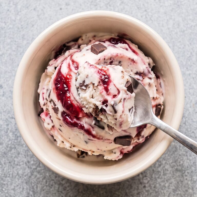 Dairy Free Cherry Chocolate Chunk Ice Cream