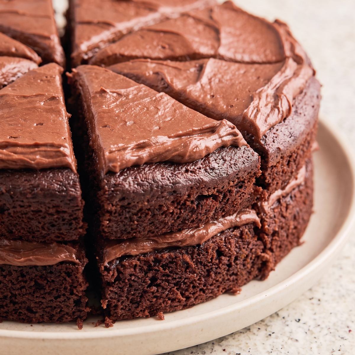 Dairy Free Chocolate Fudge Layer Cake