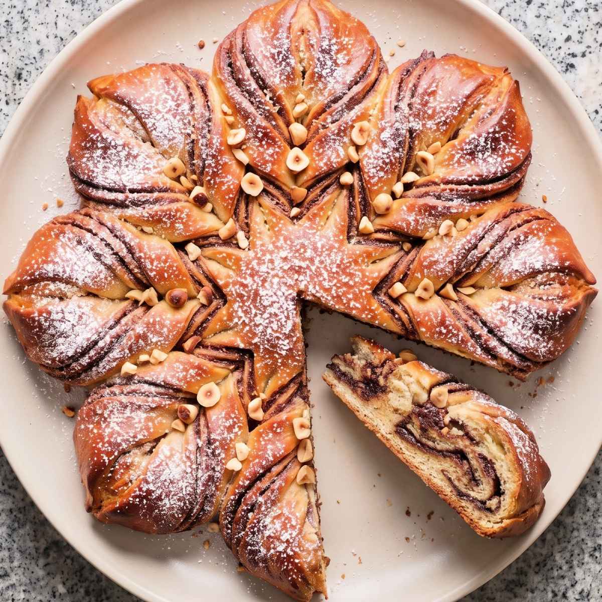 Dairy Free Chocolate Hazelnut Star Bread
