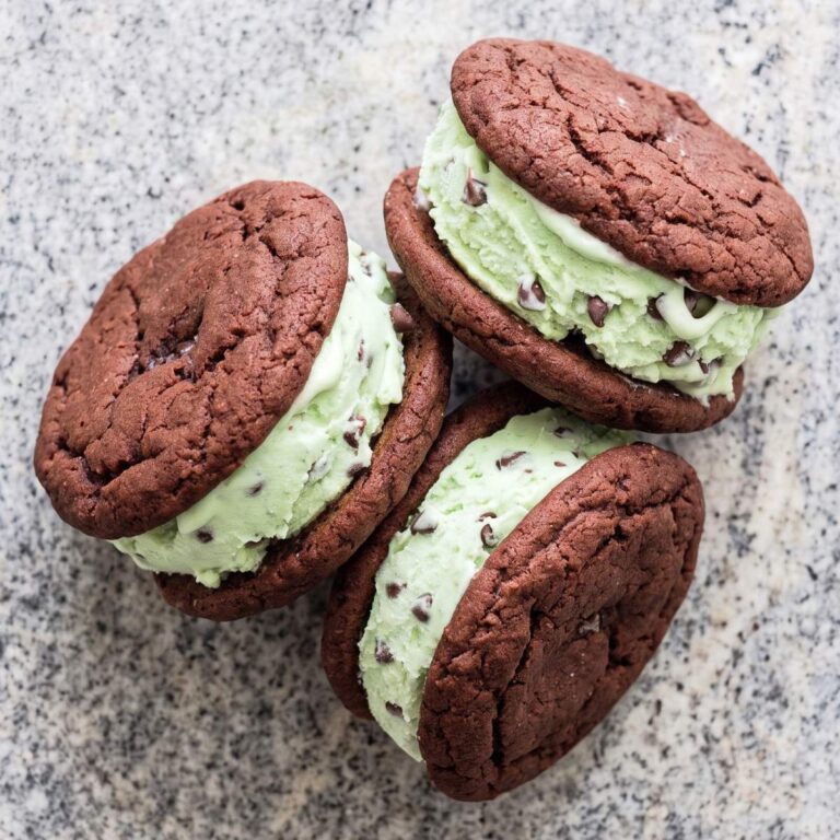 Dairy Free Chocolate Mint Ice Cream Sandwiches