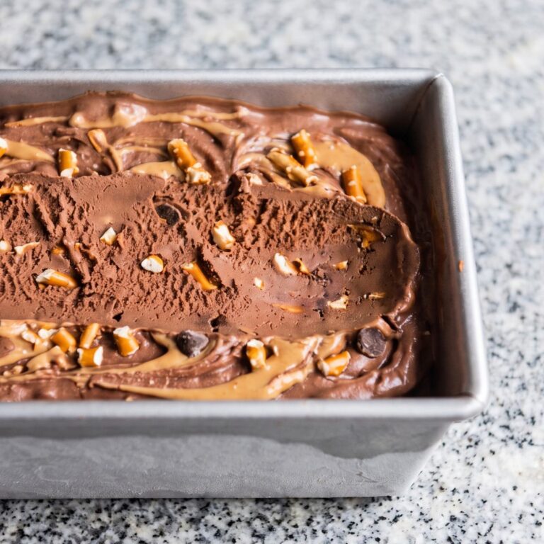 Dairy Free Chocolate Peanut Butter Pretzel Ice Cream