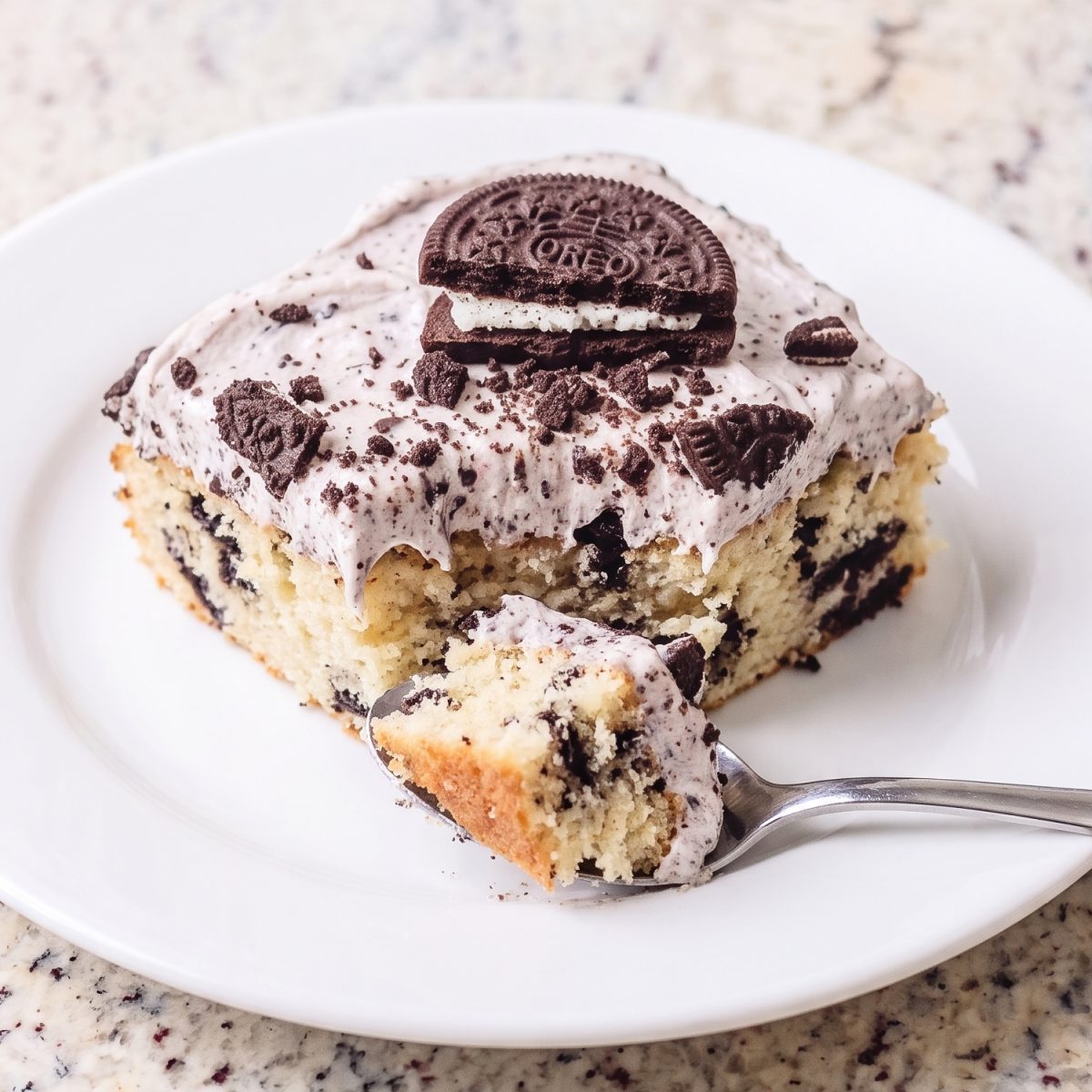 Dairy Free Cookies & Cream Poke Cake