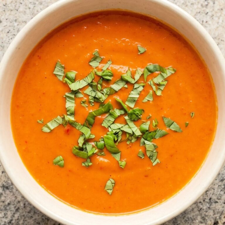 Dairy Free Creamy Roasted Red Pepper Soup