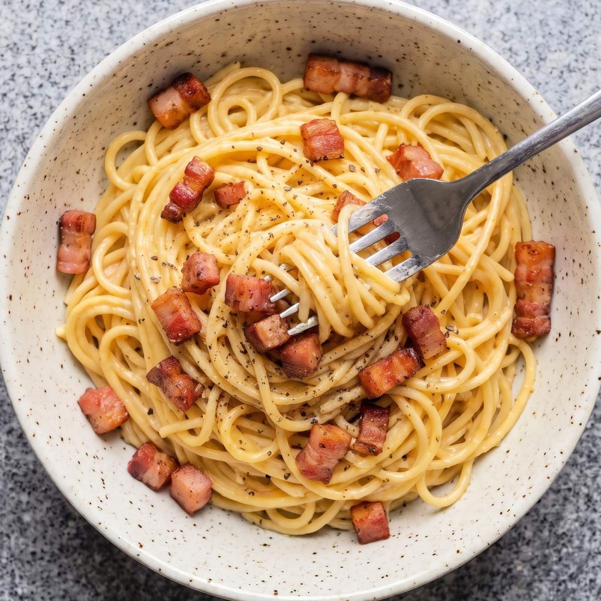 Dairy Free Crispy Pancetta Carbonara