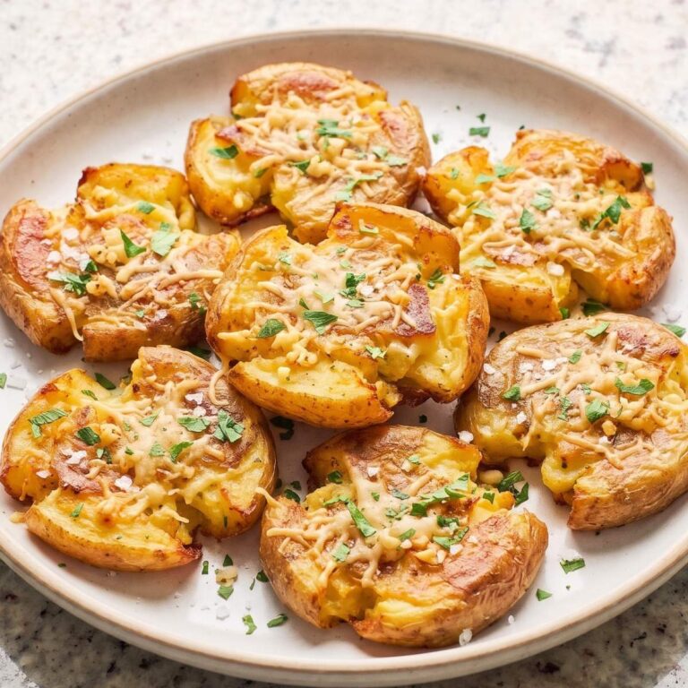 Dairy Free Crispy Parmesan Smashed Potatoes