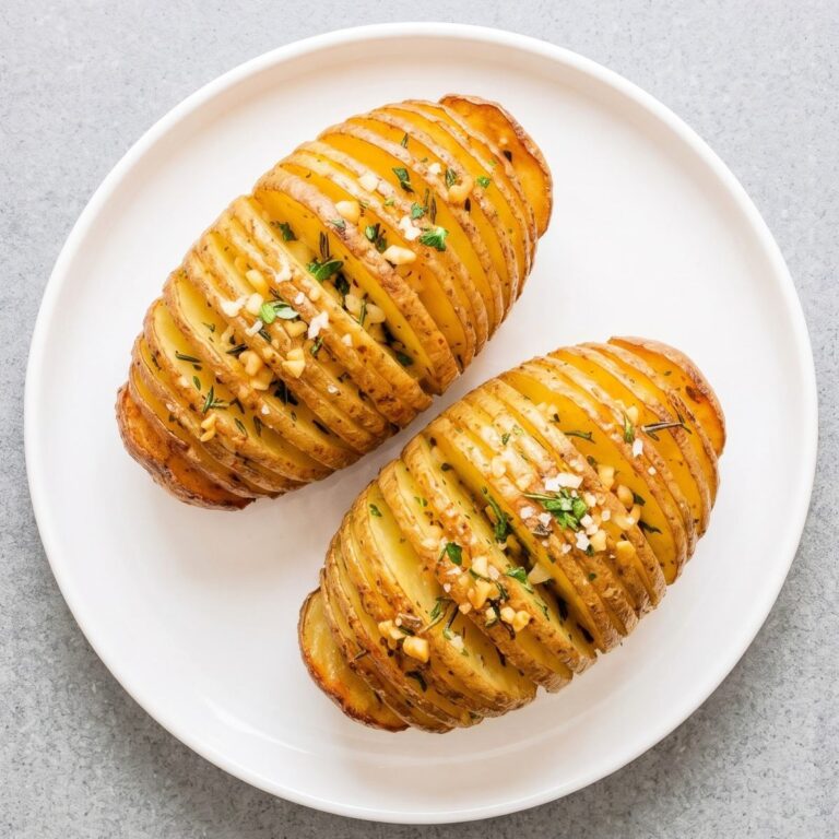 Dairy Free Garlic Herb Hasselback Potatoes