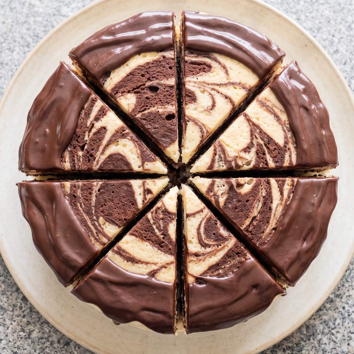 Dairy Free Marble Cake with Chocolate Ganache