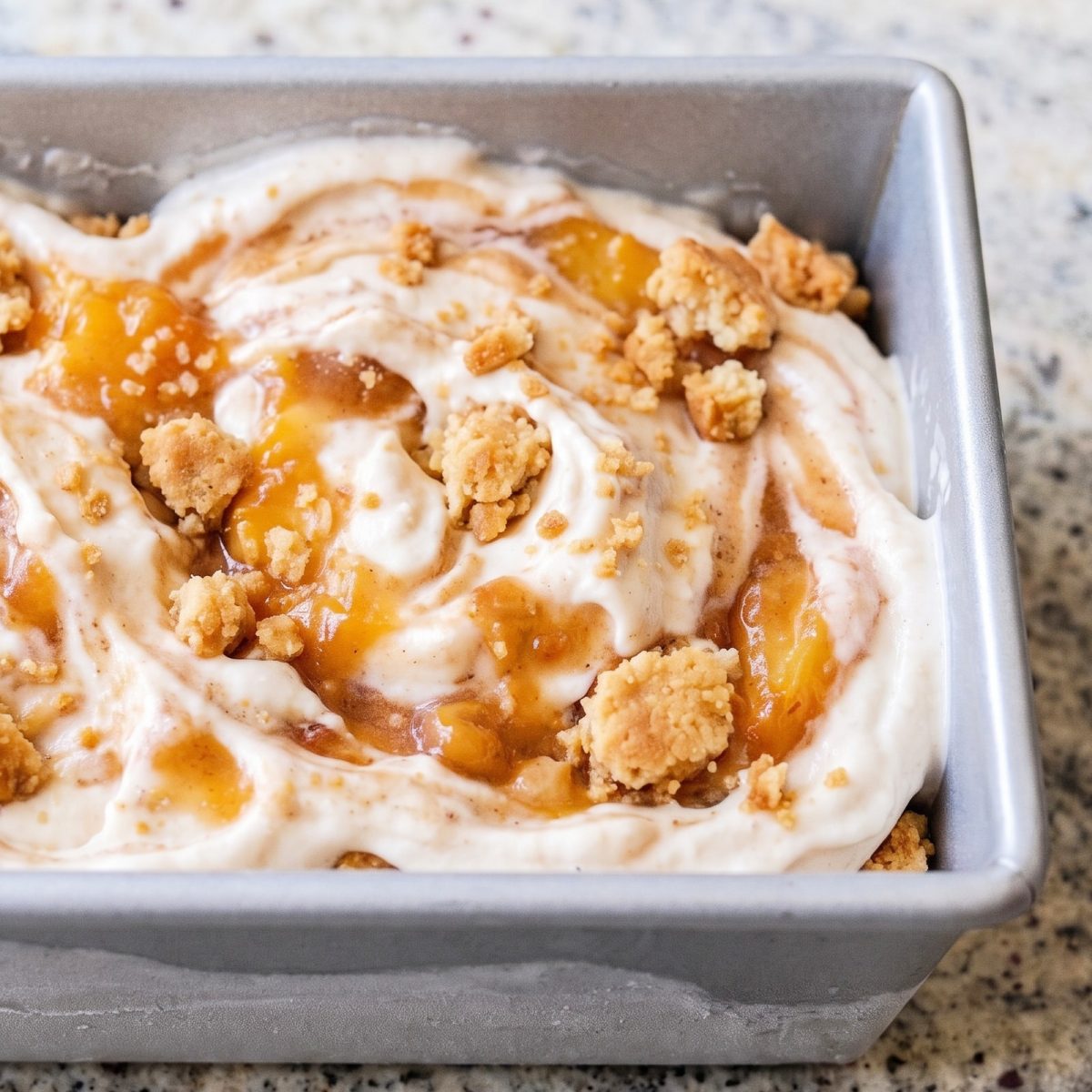 Dairy Free Peach Cobbler Ice Cream