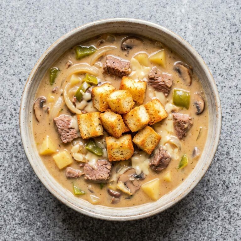 Dairy Free Philly Cheesesteak Soup