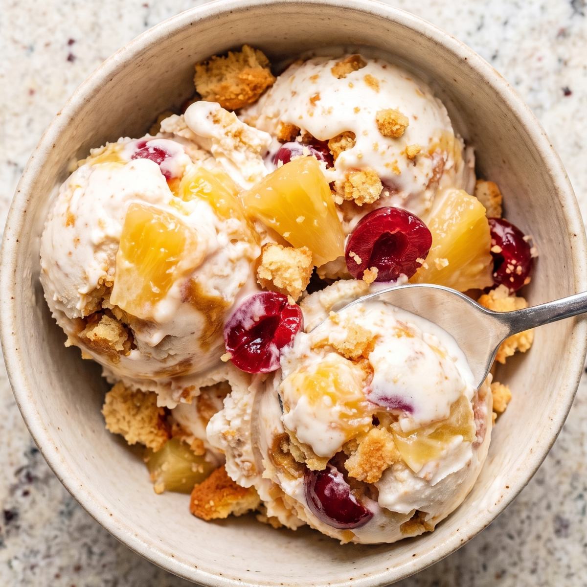Dairy Free Pineapple Upside Down Cake Ice Cream