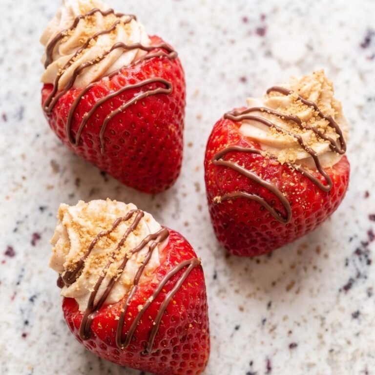 Dairy Free Protein Cheesecake Stuffed Strawberries