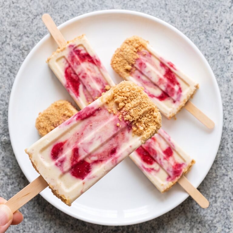 Dairy Free Raspberry Cheesecake Popsicles