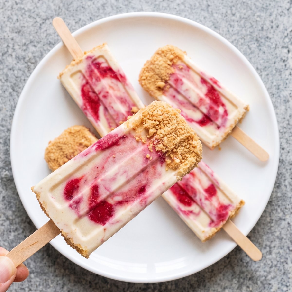 Dairy Free Raspberry Cheesecake Popsicles