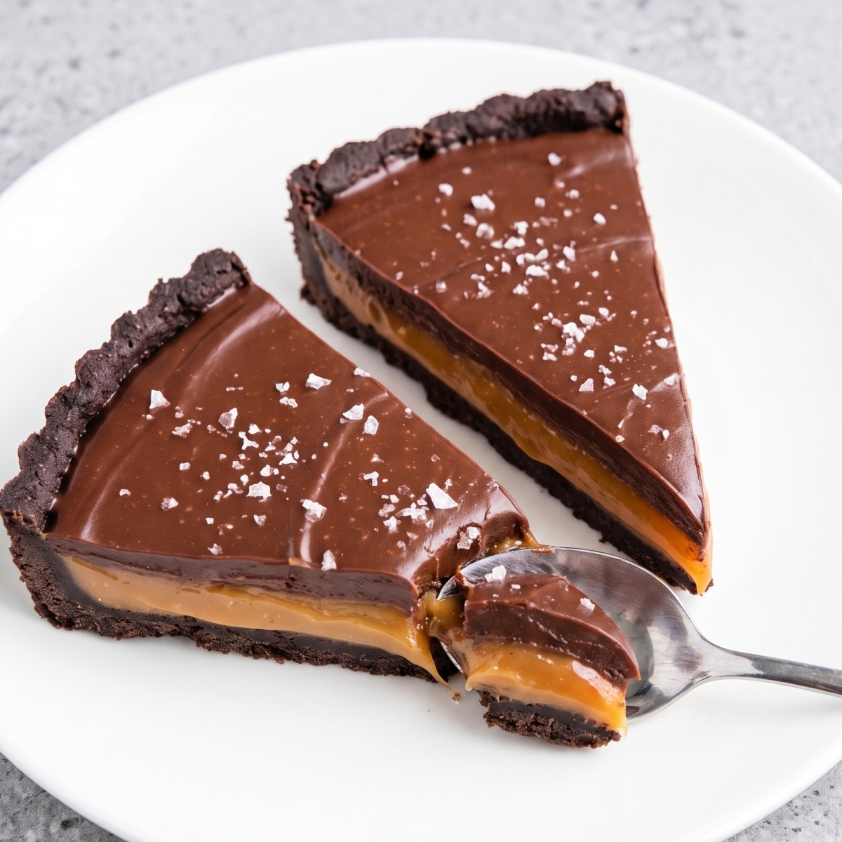 Dairy Free Salted Caramel Chocolate Tart