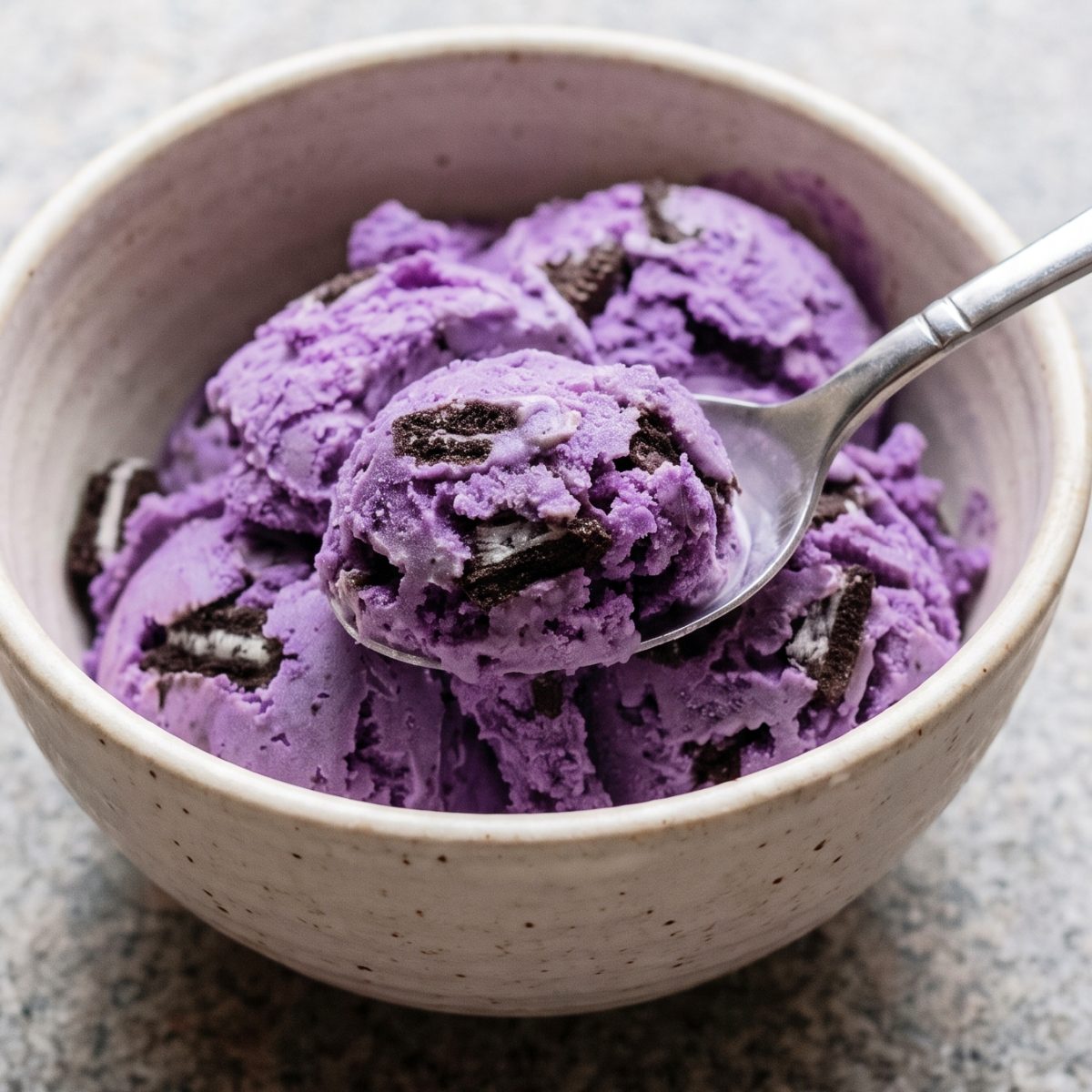 Dairy Free Ube Cookies & Cream Ice Cream